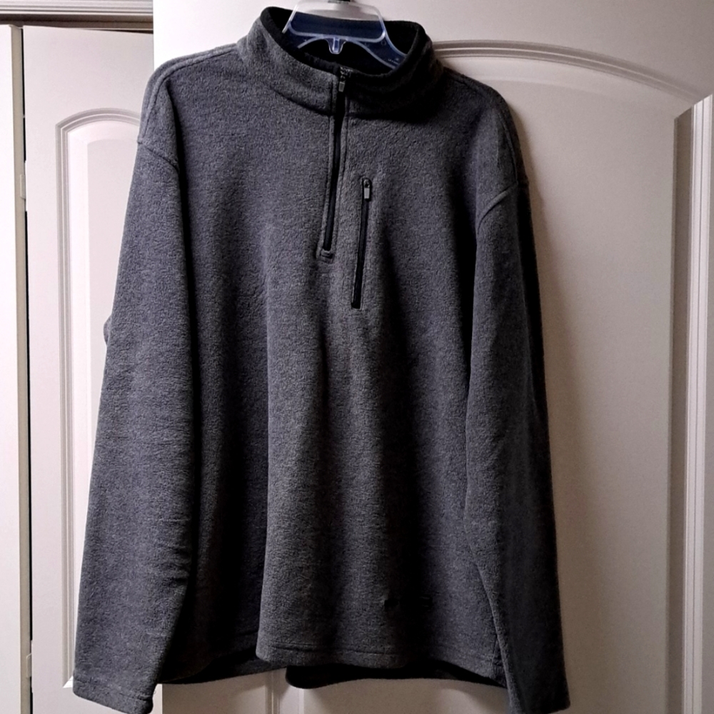 Men's Free Country fleece pullover, gray/charcoal color, size XL